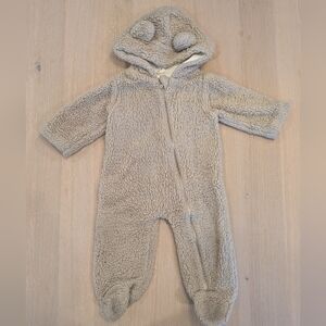 Quincy Mae Cozy Tan Fleece Baby Onesie